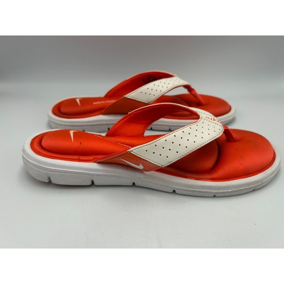Nike Shoes - Nike Comfort Cushioned Footbed Flip Flops Orange White Thong Sandals Womens Sz 9